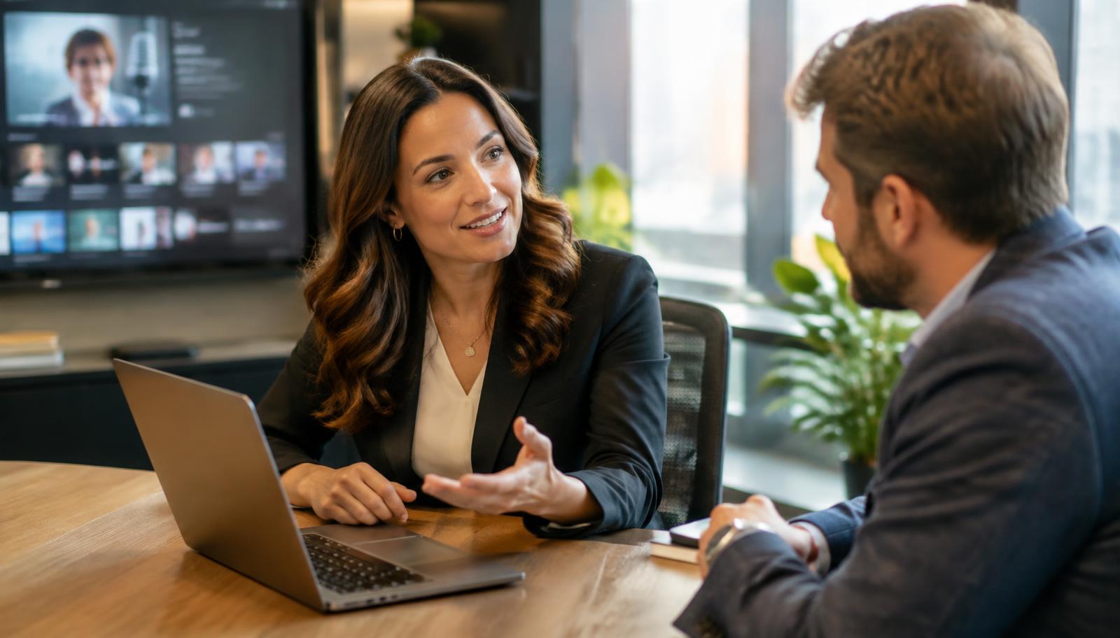 A salesperson sharing a relevant podcast conversation with a prospect instead of a generic follow-up