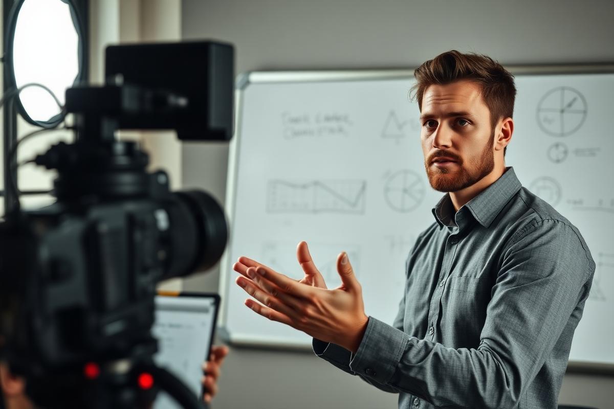 A knowledgeable team member demonstrating expertise on camera in a real working business environment