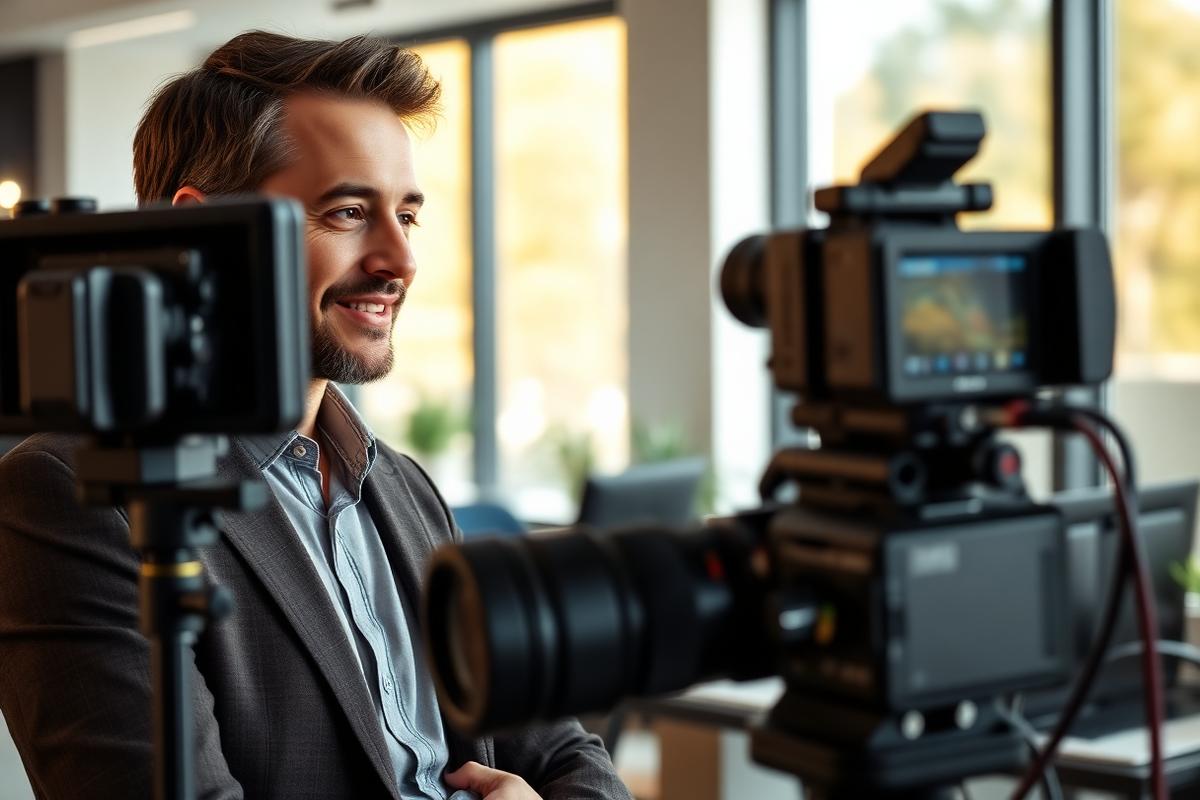 A business owner building a genuine human connection on camera during a professional video interview