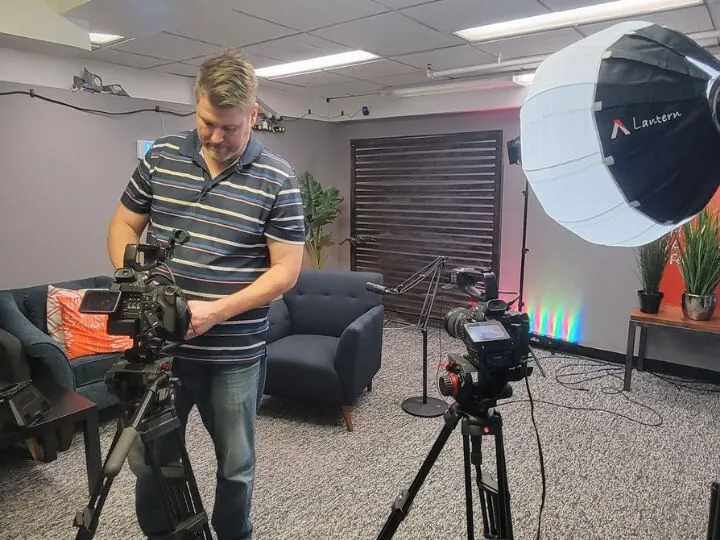 Podcast studio setup