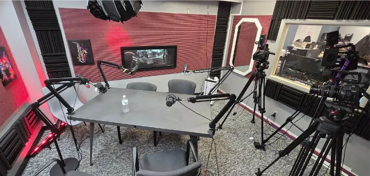 Podcast studio setup