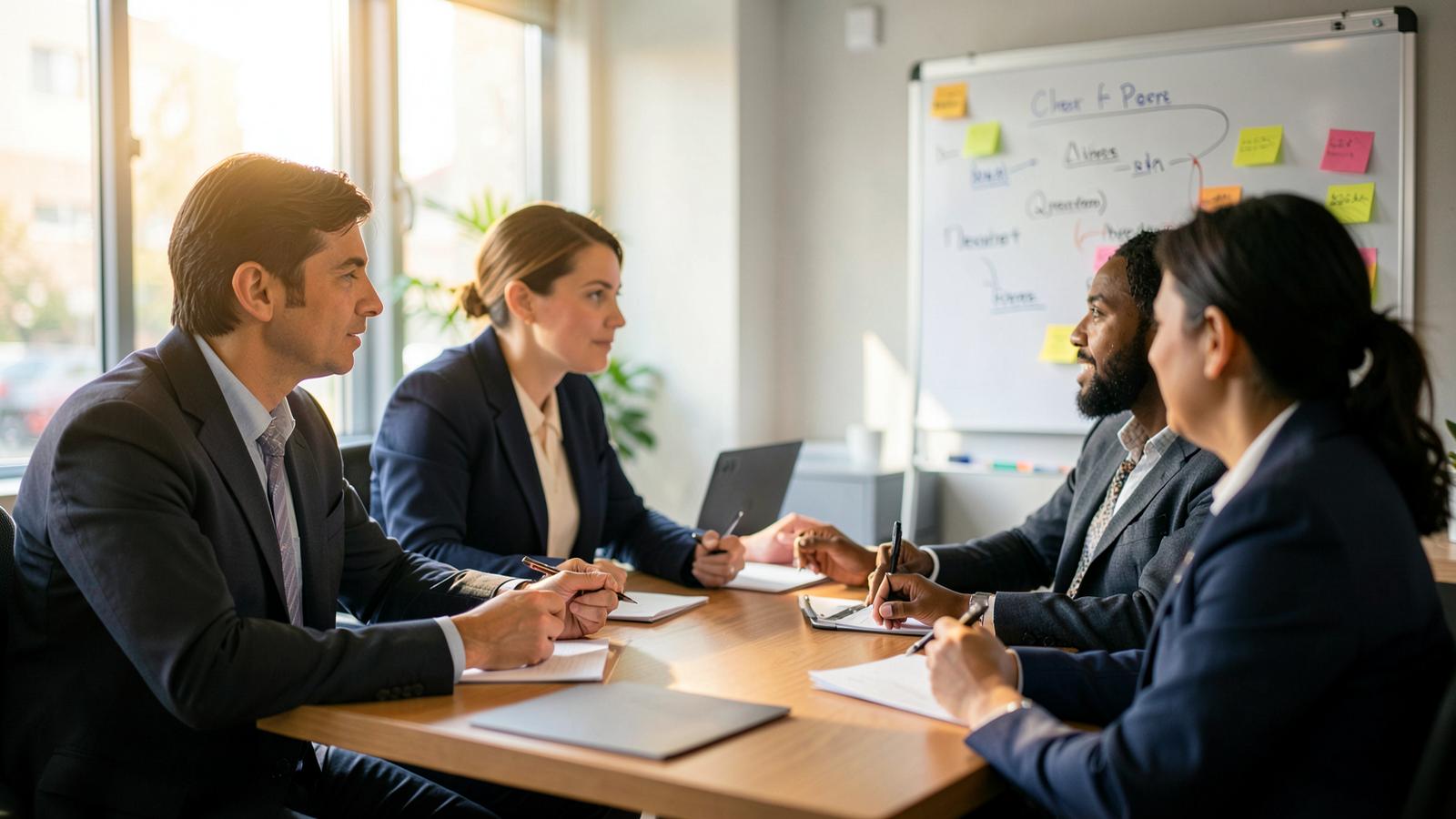 A sales and leadership team capturing the questions customers ask most often