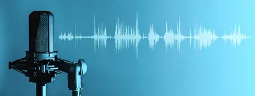 mIC ON BLUE BACKGROUND