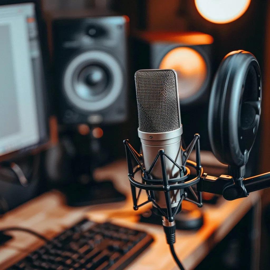 Essential podcasting equipment including USB and XLR microphones, and headphones, highlighting the tools needed for beginners